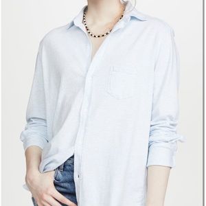 Frank & Eileen Knit Button Down Shirt Archie Blue